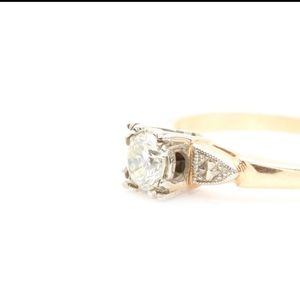 14K gold diamond ring.